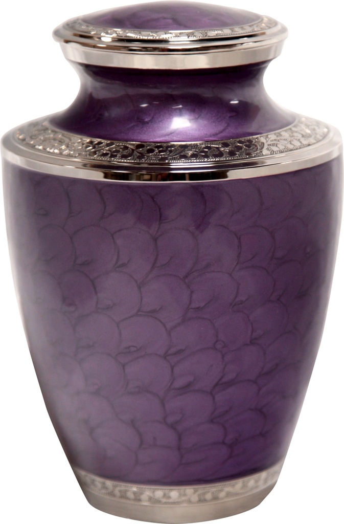 Mother of Pearl Purple Brass Adult Urn