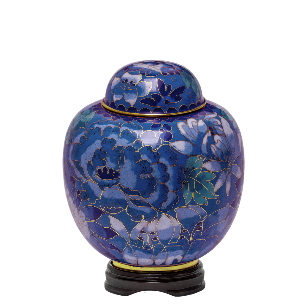Azure Blue Cloisonné Medium Urn