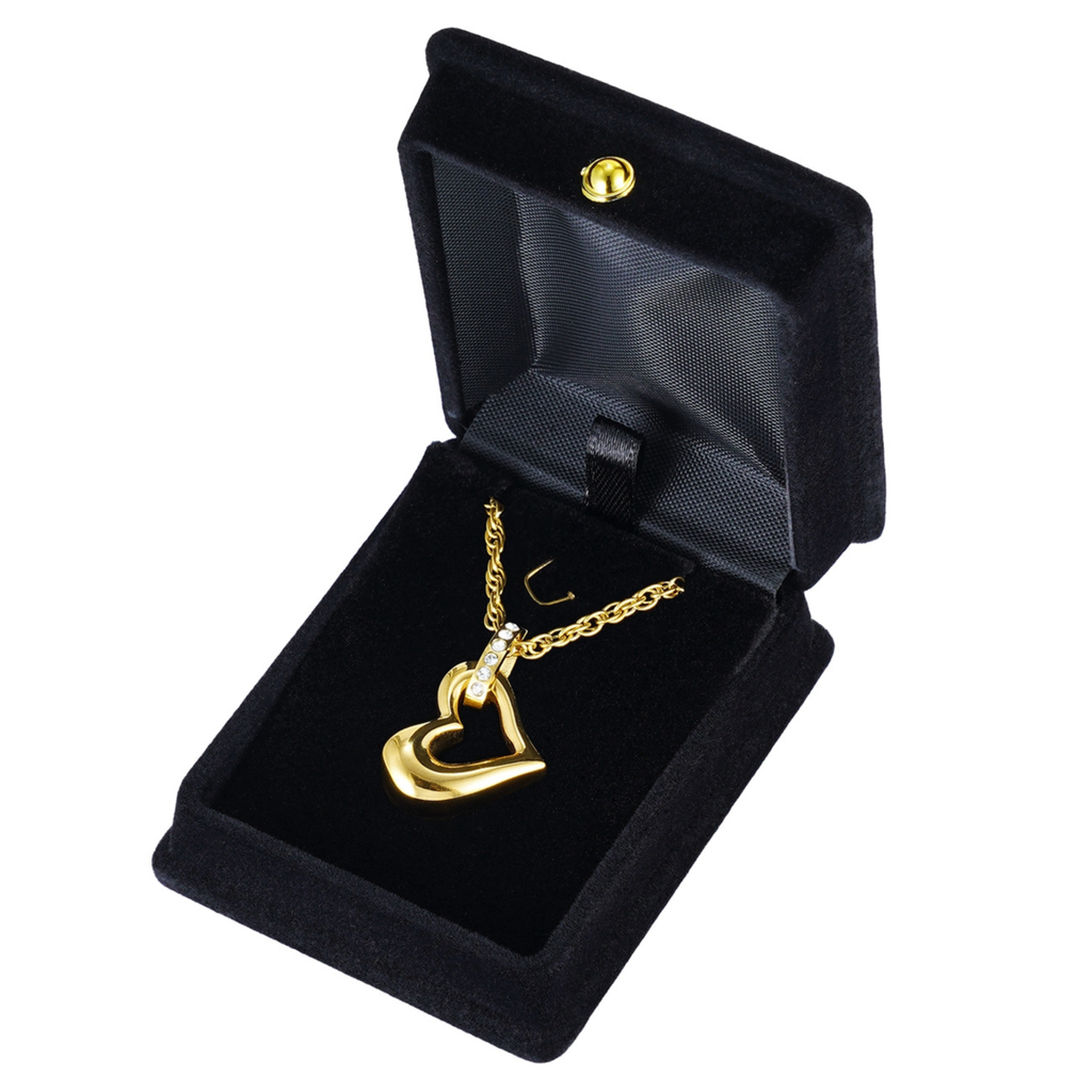 Gold Crystal Heart Pendant