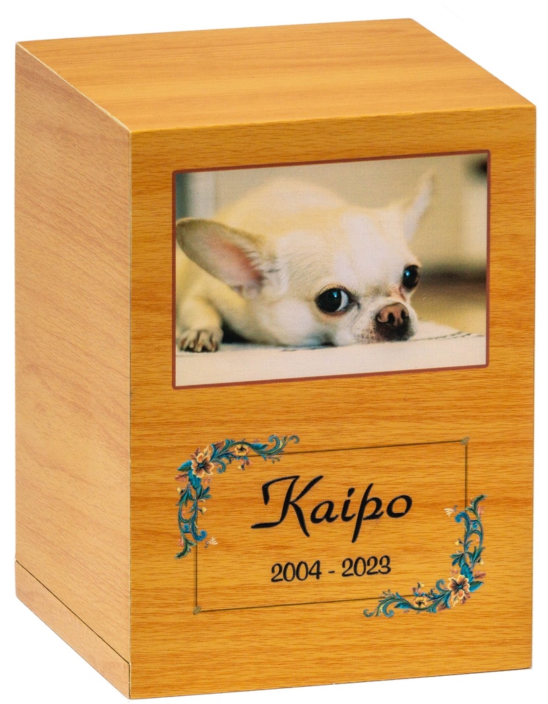 Large Light Brown Fiberboard Pet Urn