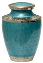 Mother of Pearl Aqua Brass Adult Urn