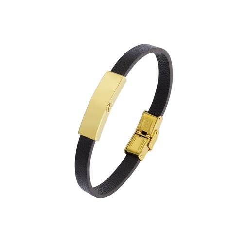 [430 GLB] Gold Leather Band Bracelet