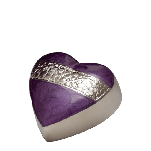 [515 MPP] Mother of Pearl Purple Brass Heart Keepsake