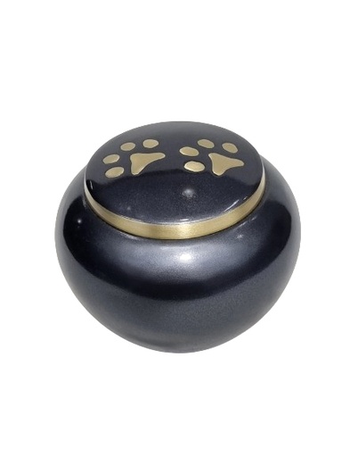 [511 DGR] Dark Grey Paw Print Brass Pet Urn